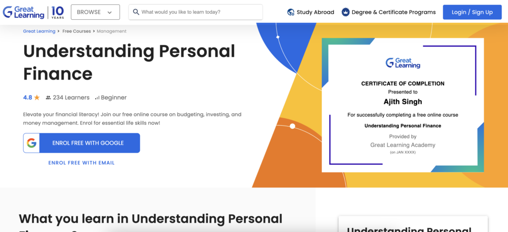 Understanding Personal Finance By Great Learning